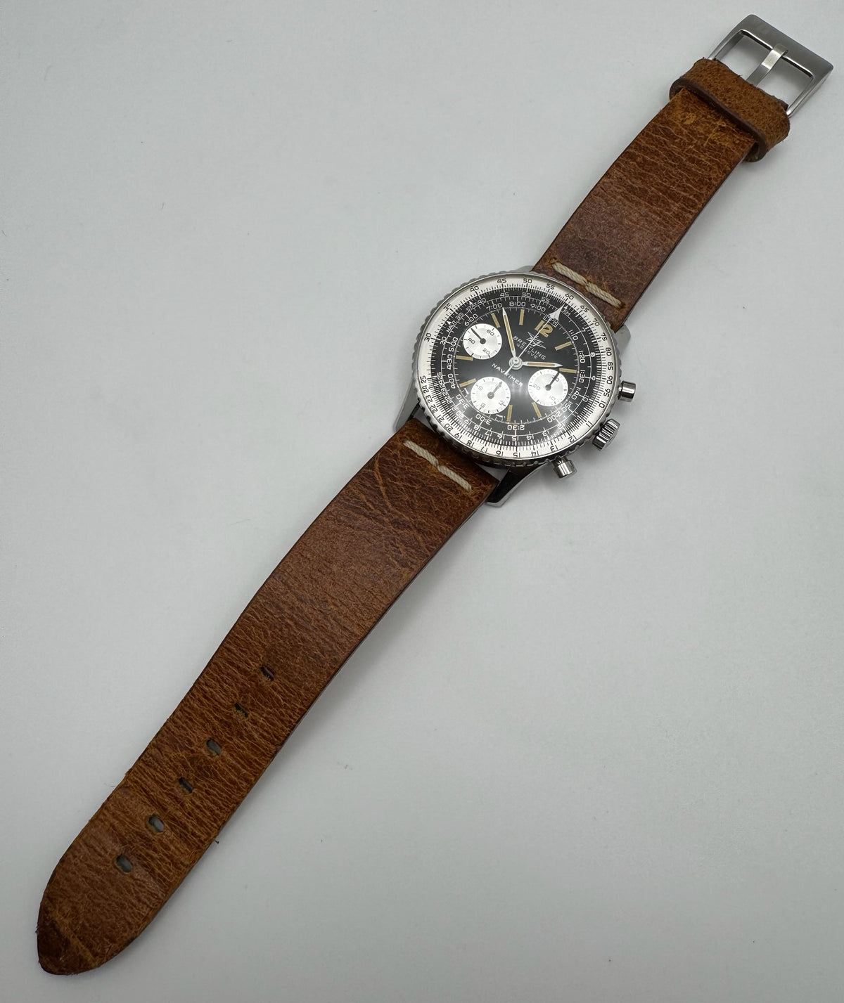 Breitling Navitimer 806 Twin Jets Chronograph Yellow Patina Vintage 1965 (Serviced)