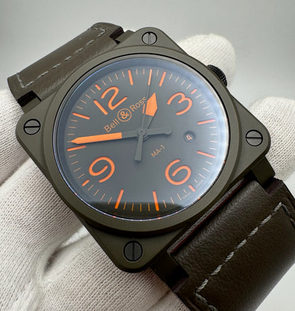 Bell & Ross BR 03-92 Ceramic Military Type Green Dial Limited Edition 999 pcs (Full-Set/Mint)