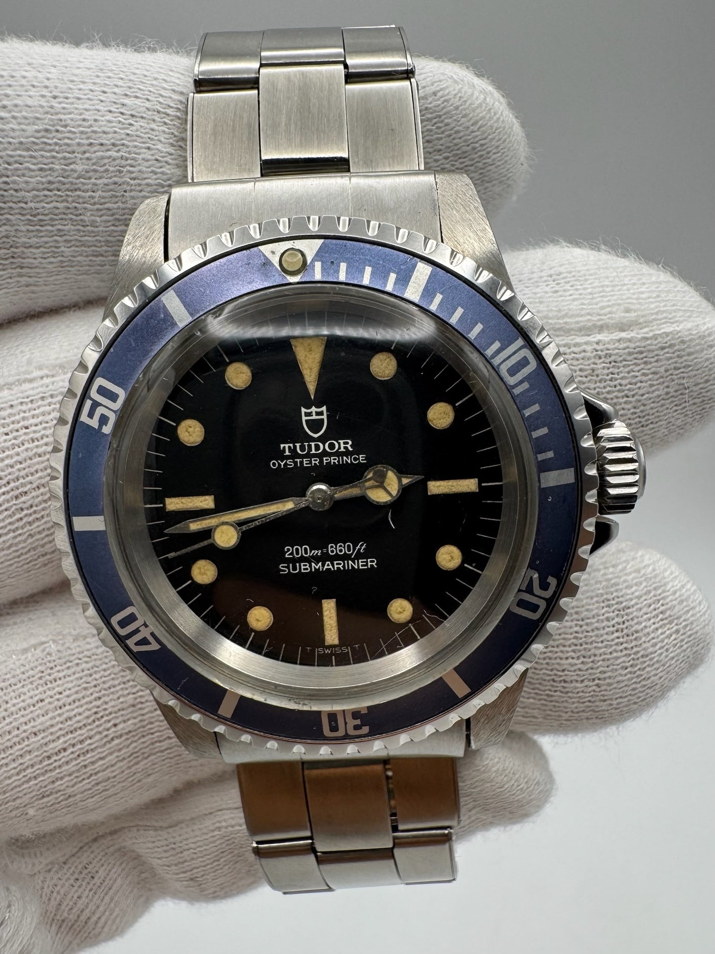 Tudor Submariner 7016/0 Yellow Patina Blue Insert 1968 (Serviced)