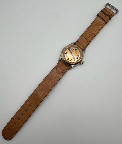 Rolex Oyster Royal 3121 Salmon Dial Arabic Numerals Two-Tone Vintage 1940s (Unpolished/Serviced)