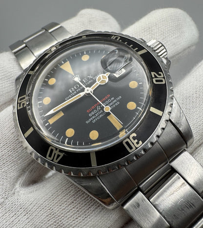 Rolex Submariner Date 1680 Red Heavy Patina Vintage 1971 (Full-Set/Unpolished/Serviced)
