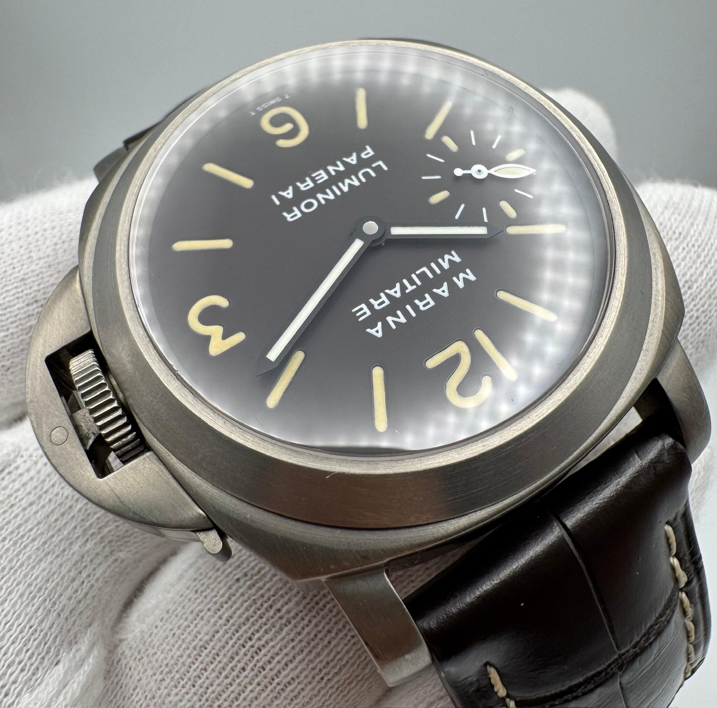 Panerai Luminor Marina Militare PAM00036 Titanium Tobacco Tritium Dial 2000 (Full-Set)