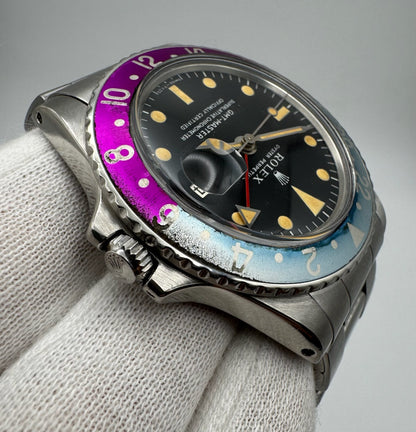 Rolex GMT-Master 1675 MK1 Long E Pumpkin Zinc Sulfide Lume Fuchsia Insert 1968