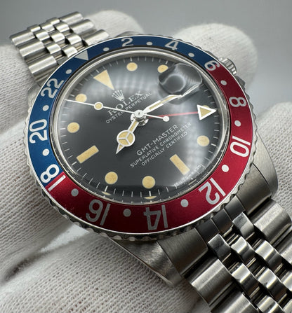 Rolex GMT-Master 1675 MK4 Pepsi Yellow Patina 1978 (Full-Set/Unpolished/Serviced)