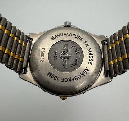 Breitling Aerospace Full Titanium Two Tone Grey Tritium Dial Yellow Patina Vintage 1995