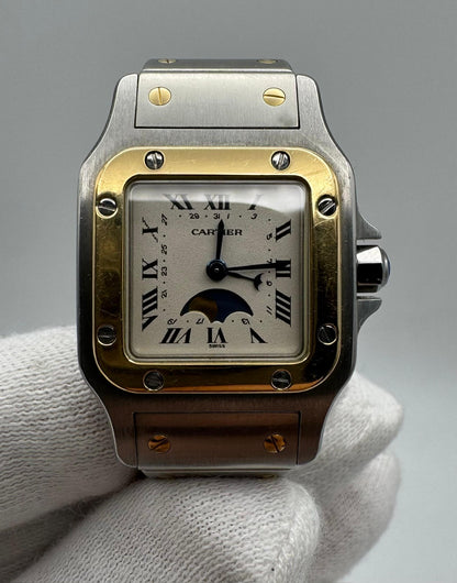 Cartier Santos Galbée Two-Tone Moonphase/Date 24x32mm Quartz 1998 (Unpolished)