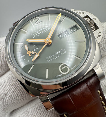 Panerai Luminor Perpetual Calendar PAM715 Platinumtech Green Dial 2024 (Full-Set/Unpolished)