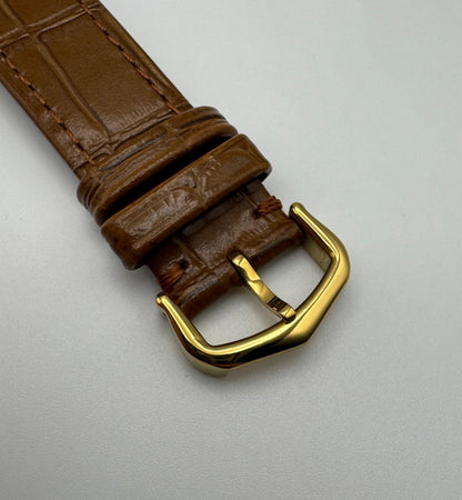 Cartier Tank Vermeil Gold Plated Wood Dial Manual Winding 1990 (Unpolished)
