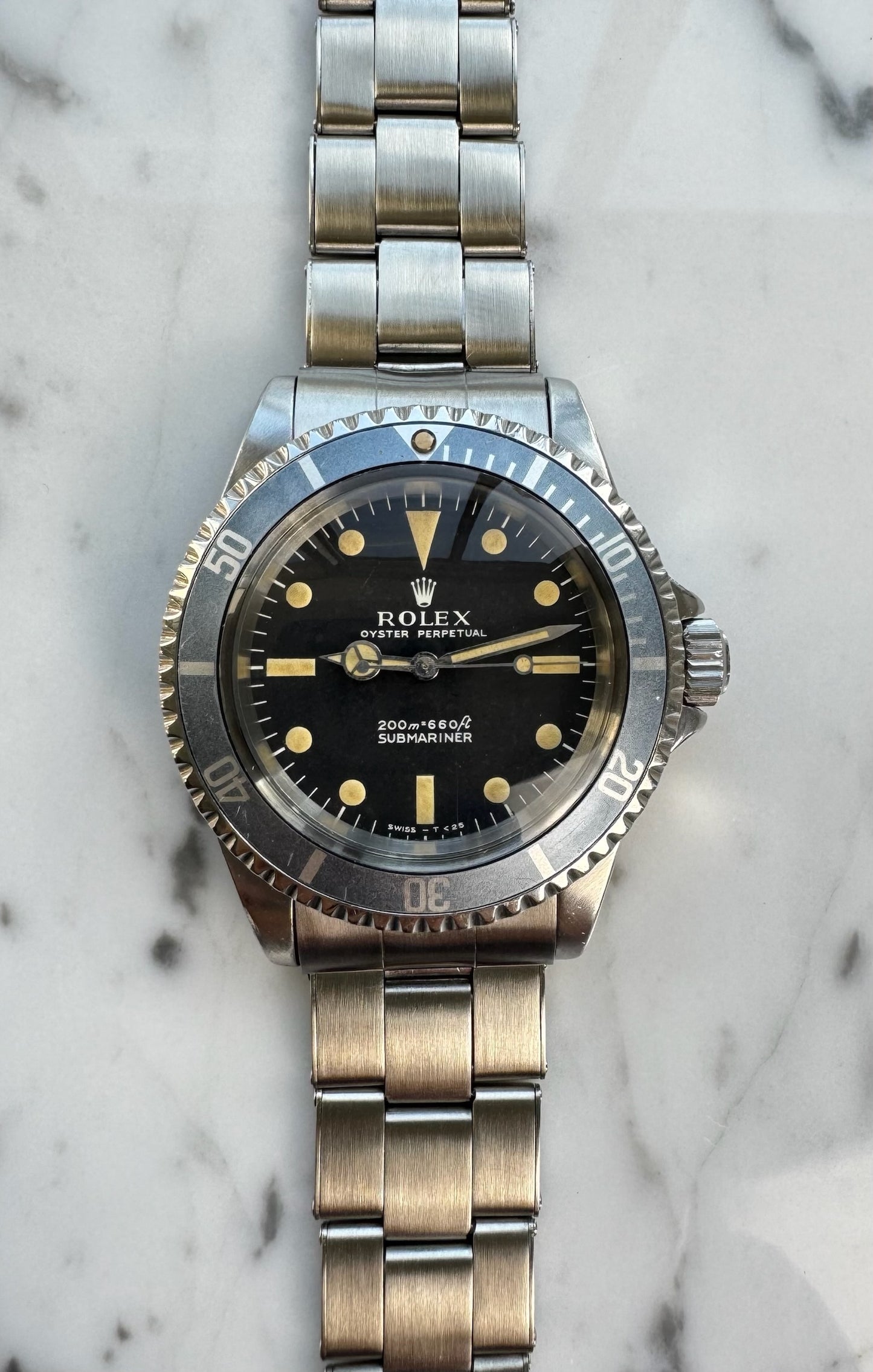 Rolex Submariner (No Date) 5513 "Meters First" Zinc Sulfide Yellow Patina Faded Blue Insert 1967 (Serviced)