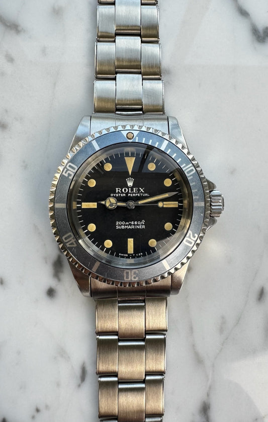 Rolex Submariner (No Date) 5513 "Meters First" Zinc Sulfide Yellow Patina Faded Blue Insert 1967 (Serviced)