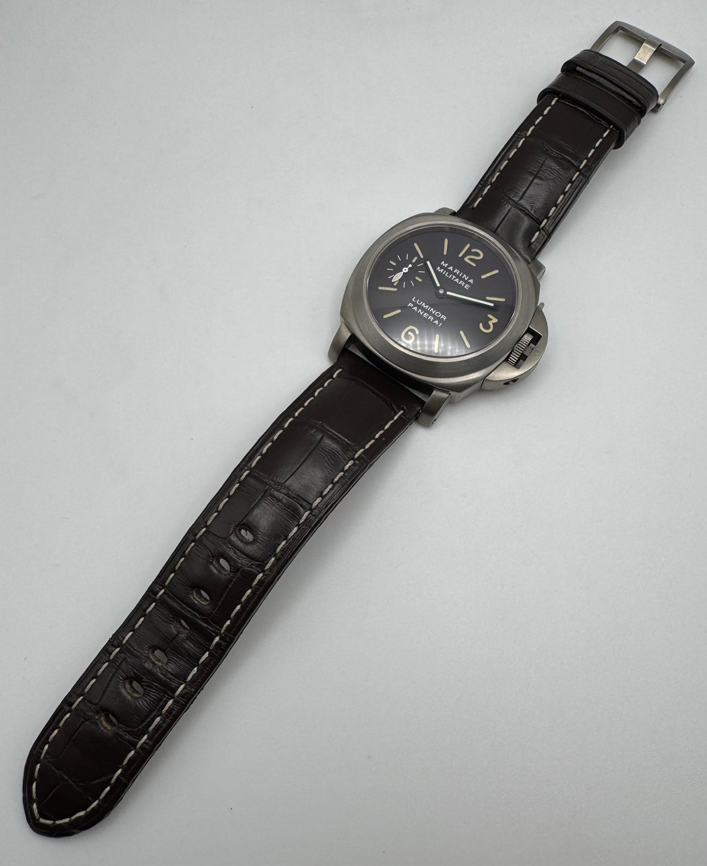 Panerai Luminor Marina Militare PAM00036 Titanium Tobacco Tritium Dial 2000 (Full-Set)