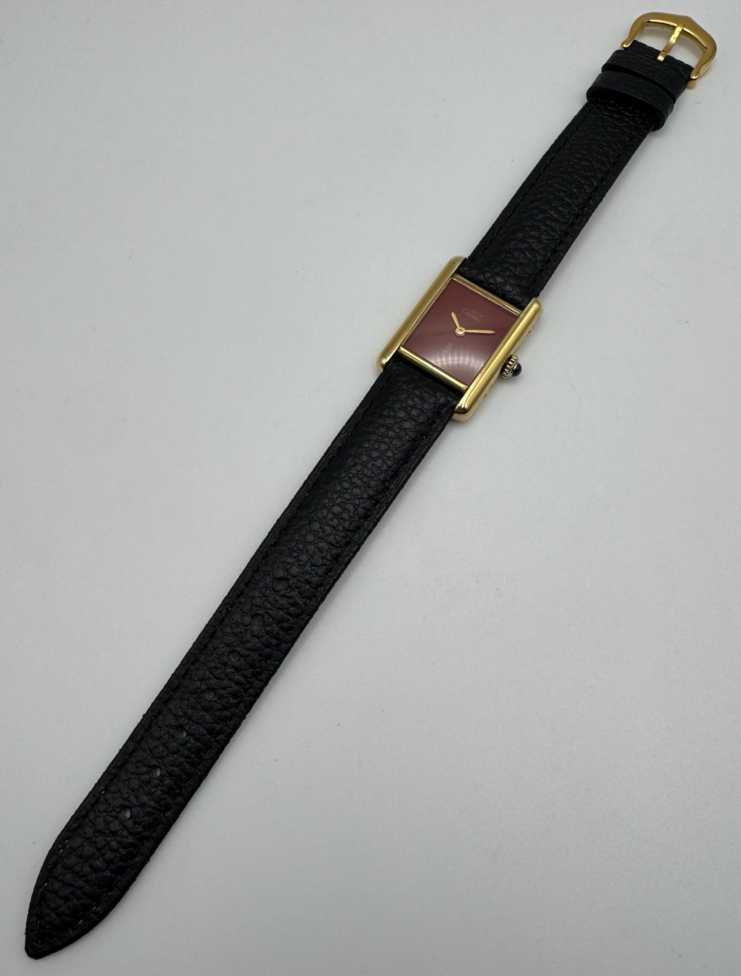 Cartier Tank Vermeil Gold Plated Rare Coral Dial 90s (Unpolished/Serviced)