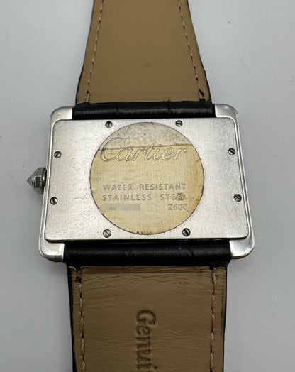 Cartier Tank Divan W6300655 Large Model 30x38mm Steel Diamond Set 2006 (Full-Set/Unpolished)