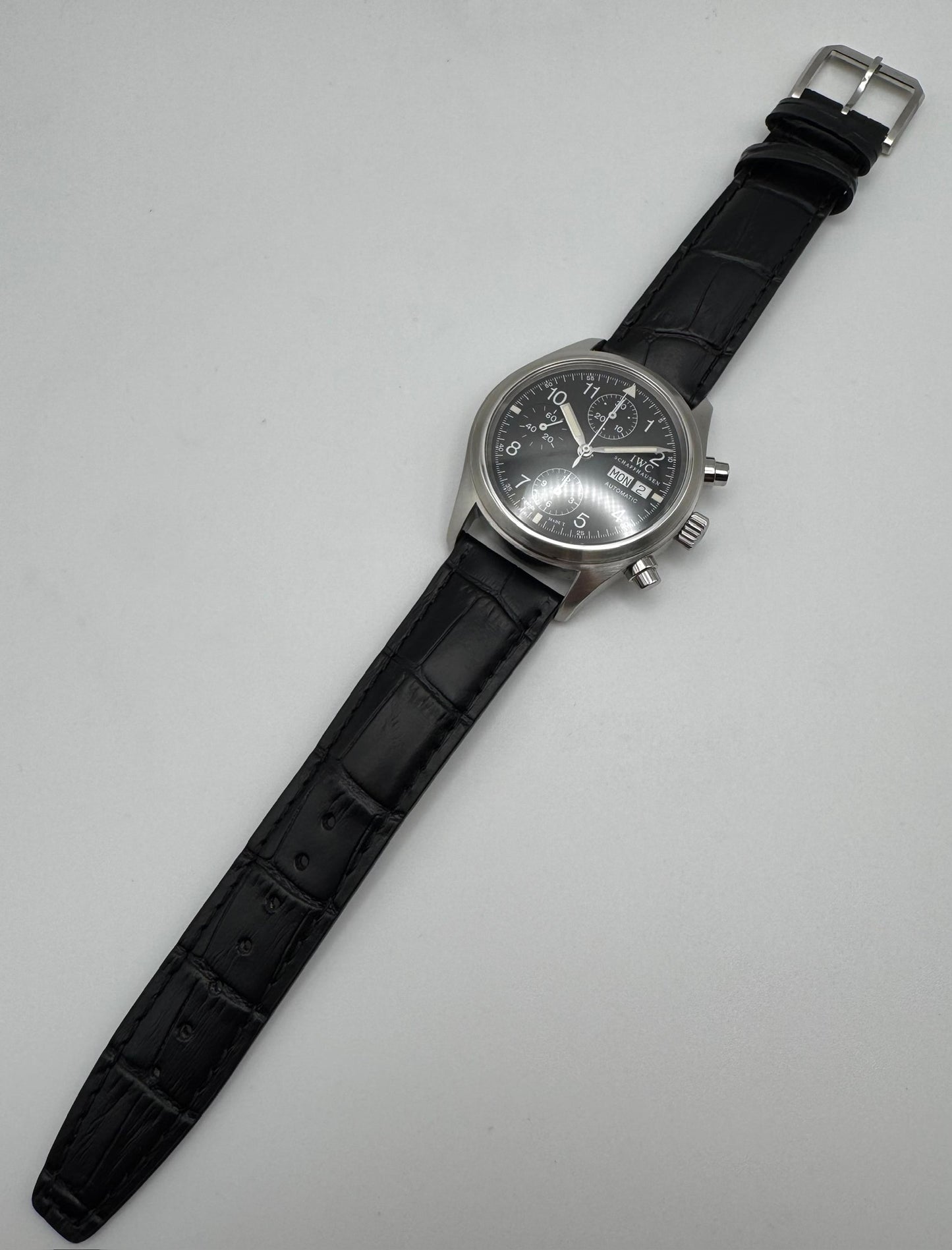 IWC Pilot Chronograph IW3706 Black Tritium Dial 1997 (Papers)