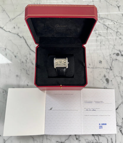 Cartier Tank Divan W6300655 Large Model 30x38mm Steel Diamond Set 2006 (Full-Set/Unpolished)