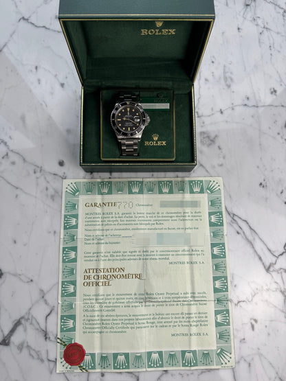 Rolex Submariner Date 16800 Matte Dial Yellow Patina 1986 (Full-Set/Serviced)