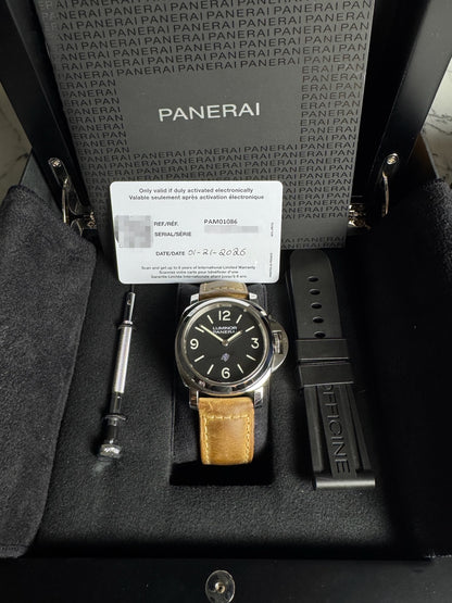 Panerai Luminor Base Logo PAM 01086 Black Dial 2026 (Full-Set/Unpolished)
