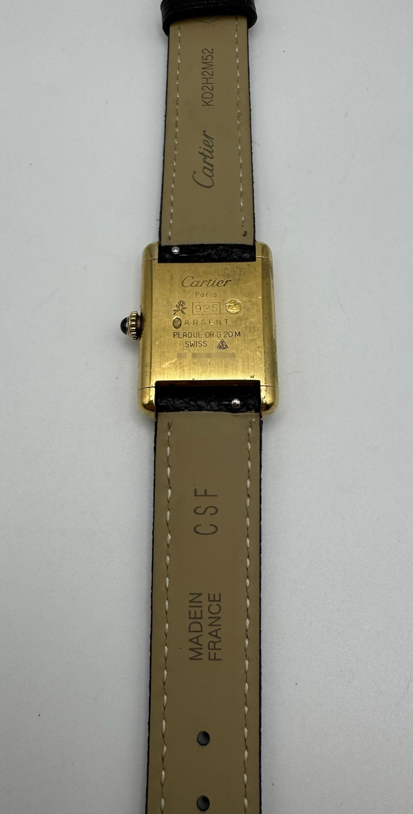 Cartier Tank Vermeil Gold Plated Rare Coral Dial 90s (Unpolished/Serviced)