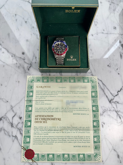 Rolex GMT-Master 16750 MK1 Matte Dial Yellow Patina Pepsi Jubilee 1983 (Full-Set/Serviced)