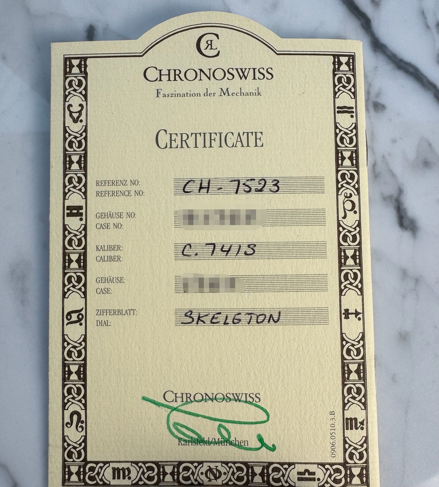 Chronoswiss Opus Skeleton 1999 (Papers/Unpolished)