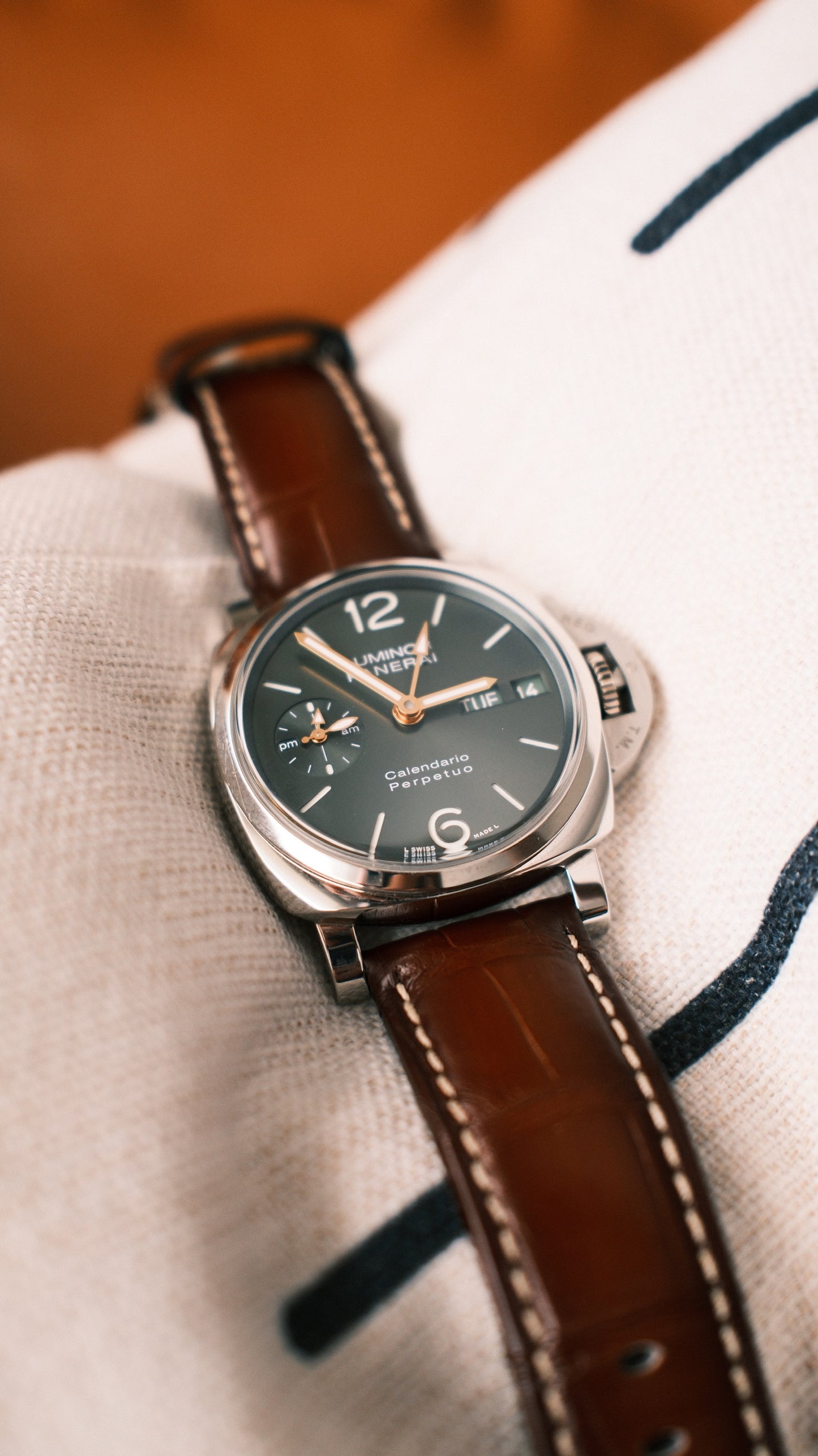 Panerai Luminor Perpetual Calendar PAM715 Platinumtech Green Dial 2024 (Full-Set/Unpolished)