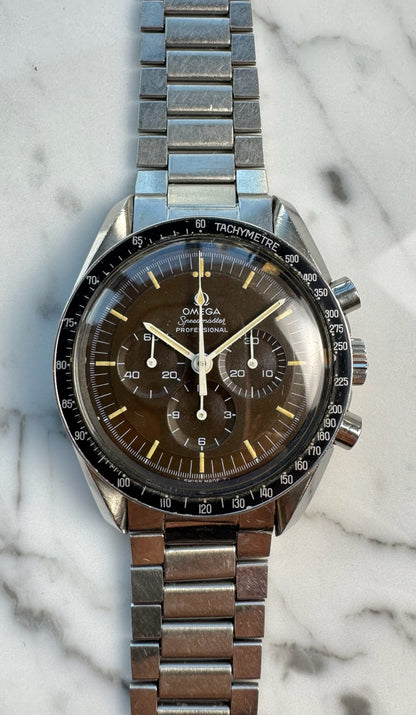 Omega Speedmaster Professional Moonwatch 145.022-69ST Caramel Tropical Dial Yellow Patina 1969 (Full-Set/Unpolished/Serviced)