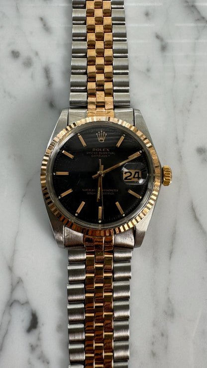 Rolex Datejust 1601 Black Matte Dial Vintage 1968 (Serviced)