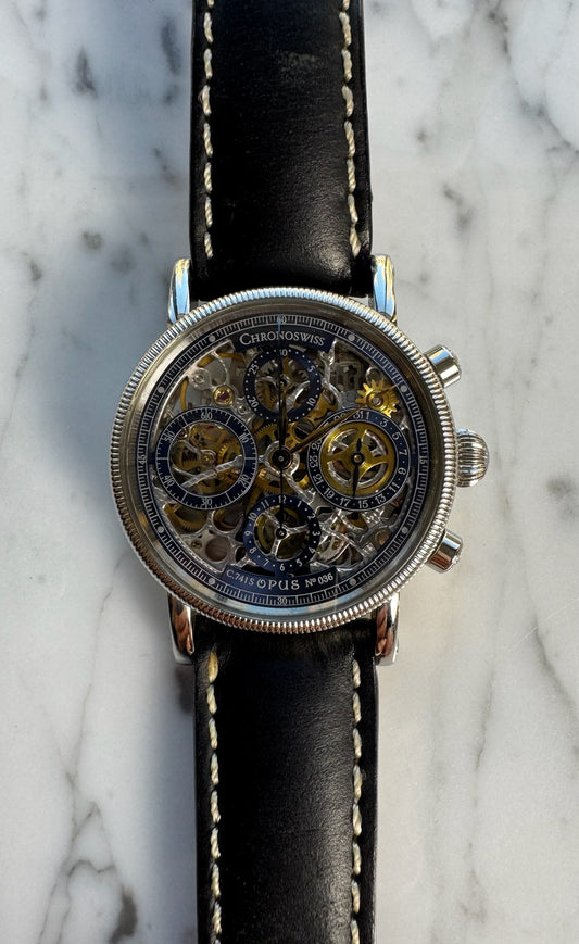 Chronoswiss Opus CH7523 Blue Dial Skeleton Rare (Unpolished)