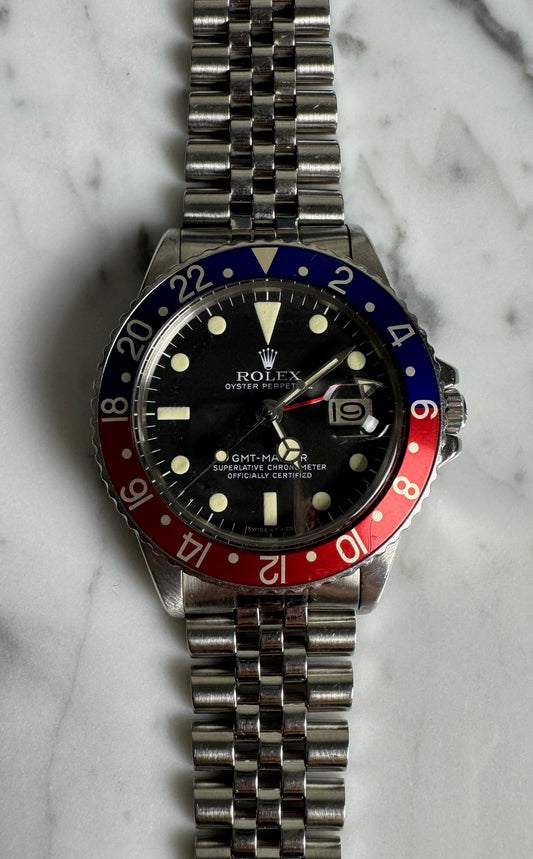 Rolex GMT-Master 1675 MK4 Pepsi Jubilee Vintage 1978 (Serviced)