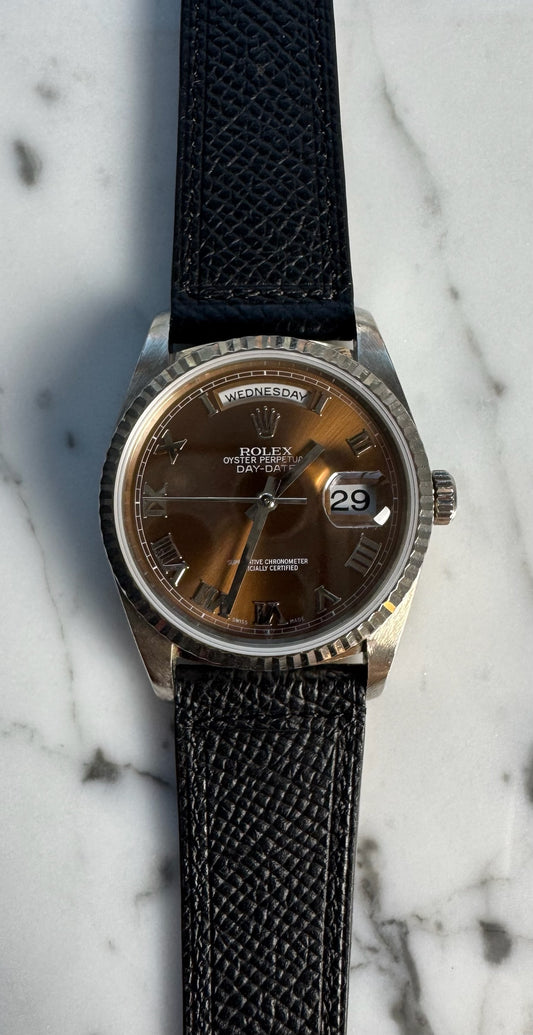 Rolex Day-Date 18239 White Gold Brown/Bronze Dial Rare 1999 (Unpolished)