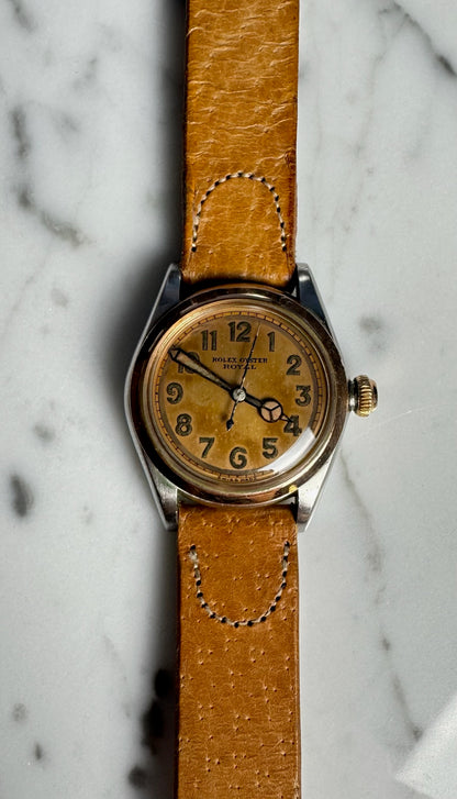 Rolex Oyster Royal 3121 Salmon Dial Arabic Numerals Two-Tone Vintage 1940s (Unpolished/Serviced)