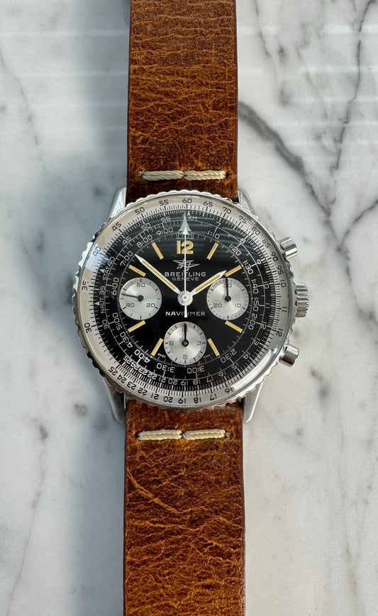 Breitling Navitimer 806 Twin Jets Chronograph Yellow Patina Vintage 1965 (Serviced)