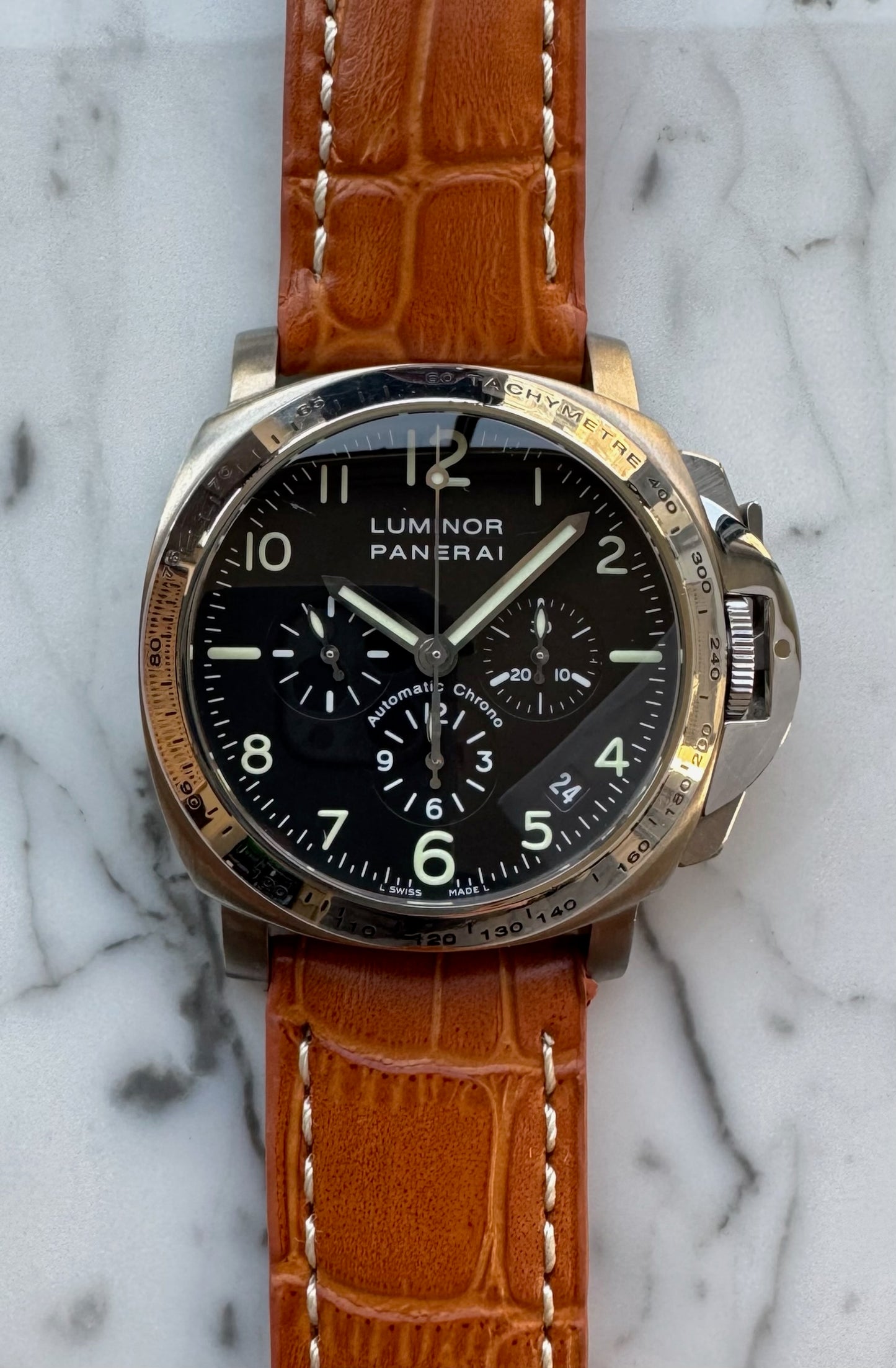 Panerai Luminor Chrono PAM00074 Titanium/Steel Zenith El Primero Movement 2002 (Full-Set/Serviced)