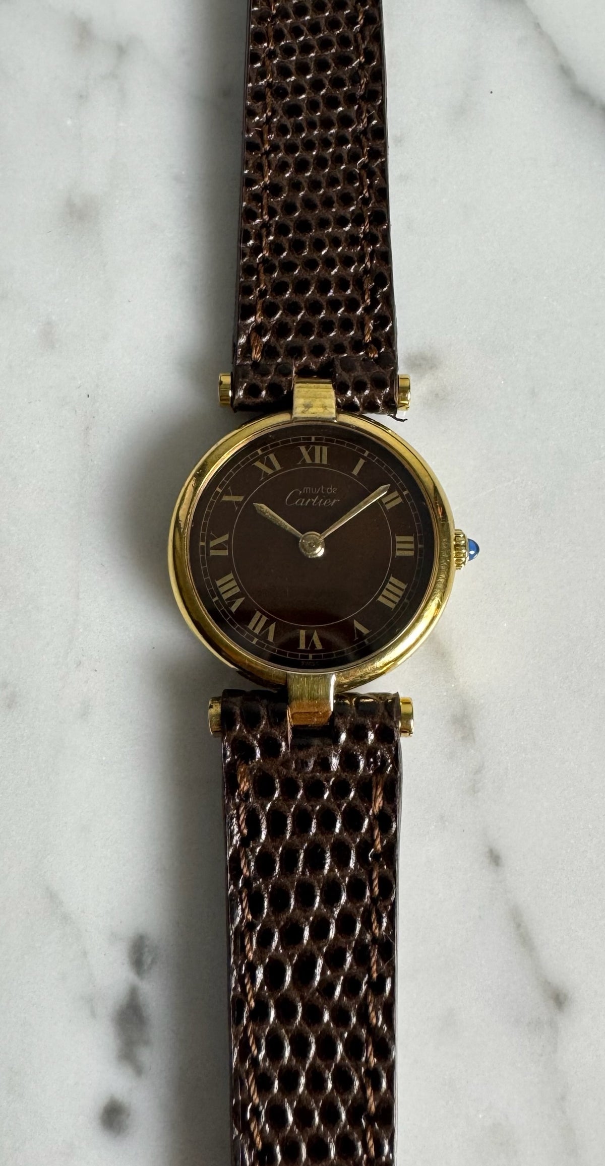 Cartier Vendome 590004 Wood Dial ~1990 (Unpolished)