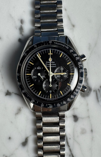 Omega Speedmaster Professional Moonwatch 145.022 Step Dial Pumpkin Patina Faded Bezel 1969 (Serviced)