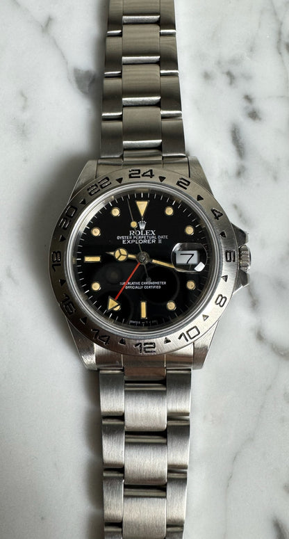 Rolex Explorer II 16550 Black Dial Yellow Patina 1983