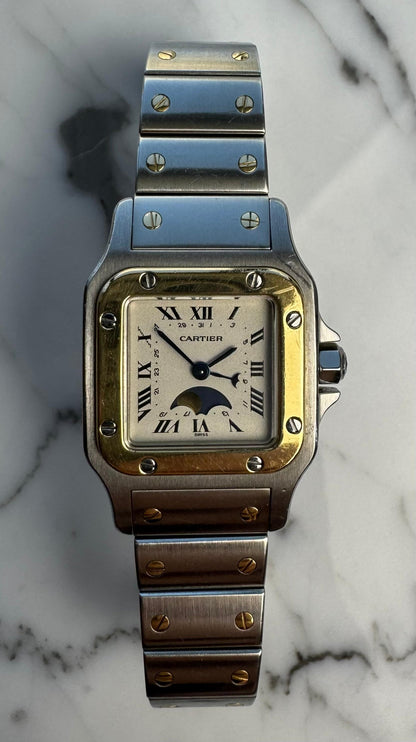 Cartier Santos Galbée Two-Tone Moonphase/Date 24x32mm Quartz 1998 (Unpolished)