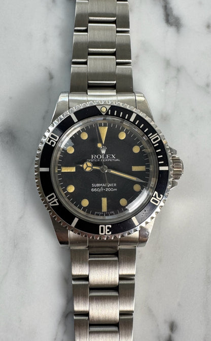Rolex Submariner (No Date) 5513 Maxi Dial Yellow Patina 1982 (Full-Set/Unpolished/Serviced)