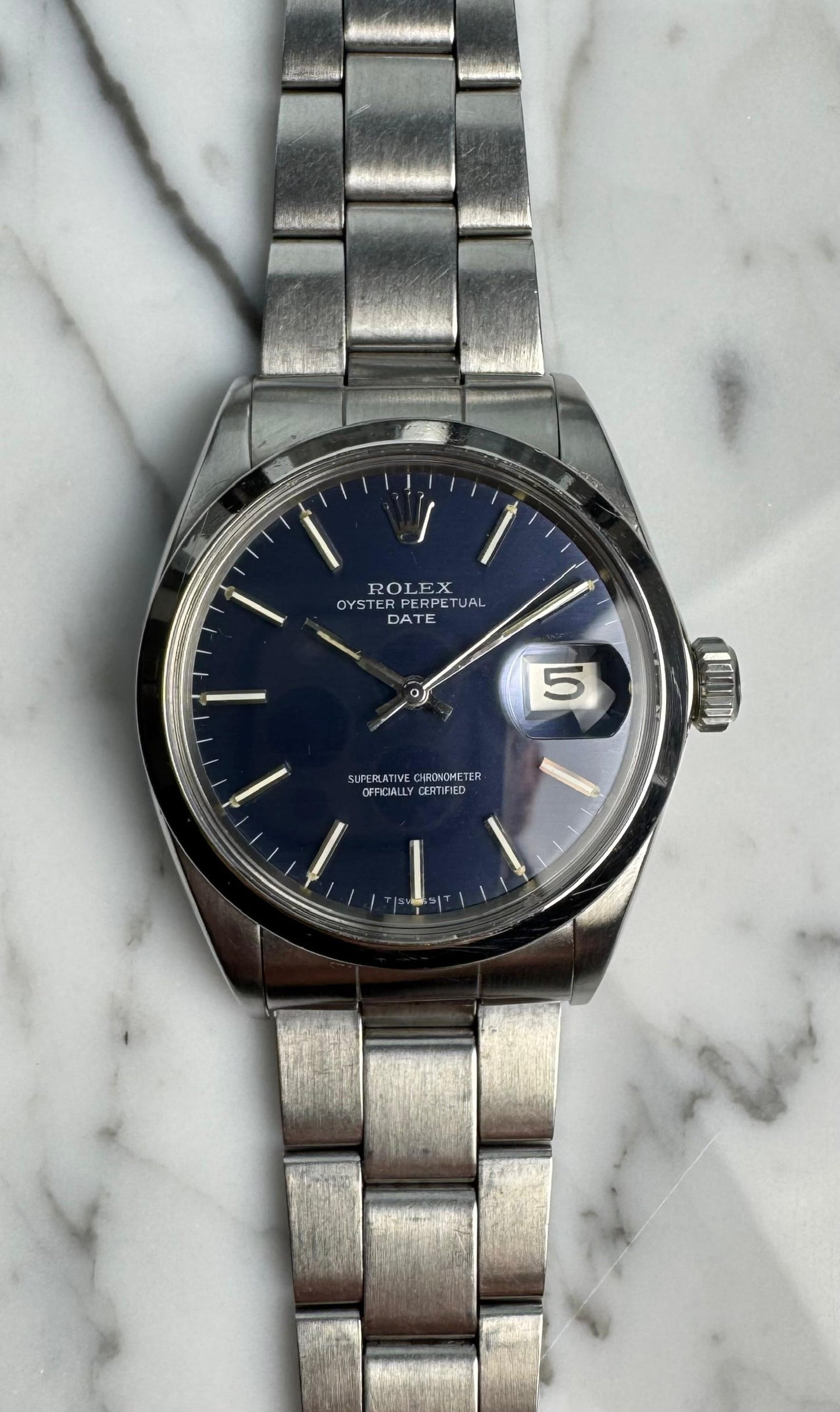 Rolex Oyster Perpetual Date Blue Dial 1967 (Serviced)