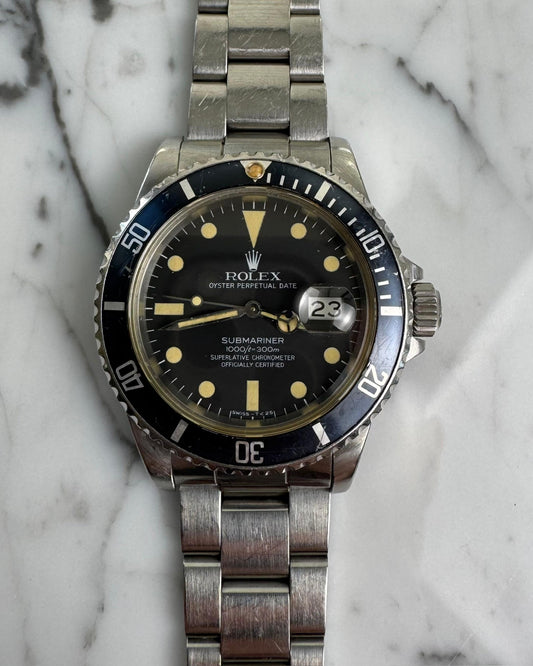 Rolex Submariner Date 16800 Matte Dial Heavy Patina 1982 (Full-Set/Unpolished/Serviced)
