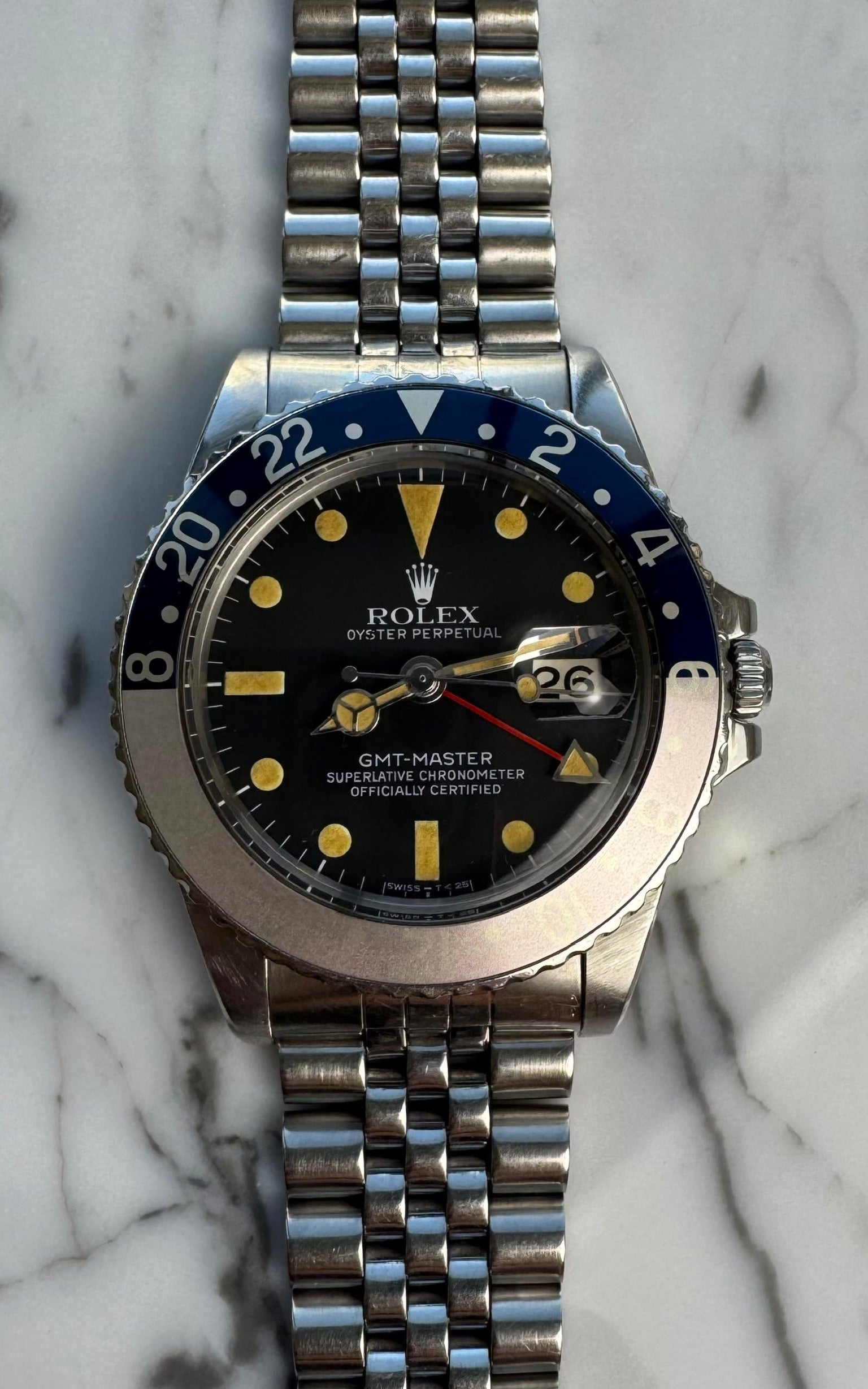 ヤスダ　Rolex 1675　インナーベゼル Rolex GMT-Master 1675 MK5 Pumpkin Patina Faded Red Pepsi Insert