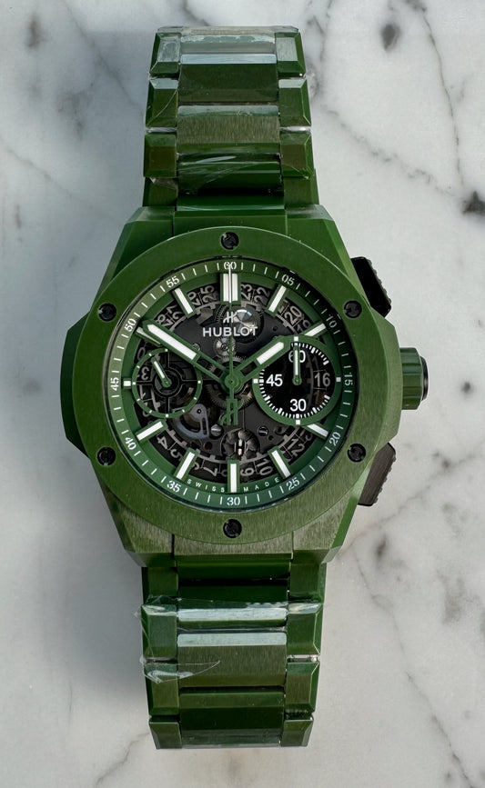 Hublot Big Bang Unico Full Green Ceramic 42 Skeleton Dial Limited Edition 250pcs 2022 (Papers/Mint)