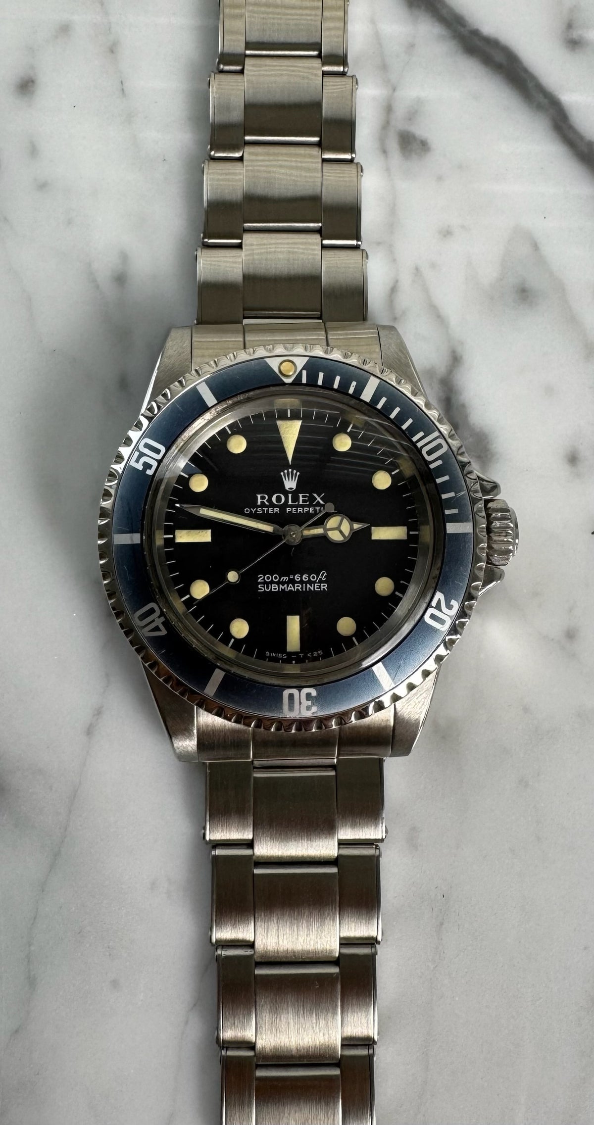 Rolex Submariner (No Date) 5513 "Meters First" Zinc Sulfide Lume Long 5 Blue Insert 1968 (Full-Set/Serviced)