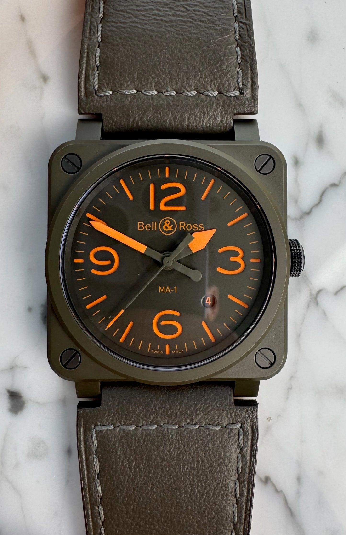 Bell & Ross BR 03-92 Ceramic Military Type Green Dial Limited Edition 999 pcs (Full-Set/Mint)