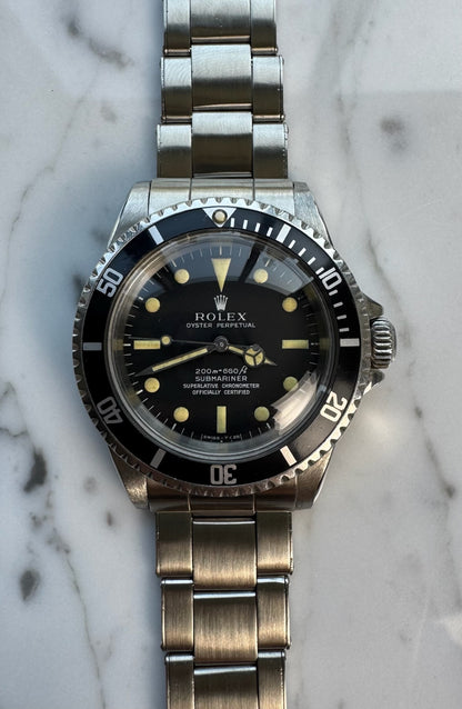 Rolex Submariner (No Date) 5512 "Meters First" Yellow Patina Zinc Sulfide Fat Font Insert 1967 (Full-Set/Mint/Serviced)