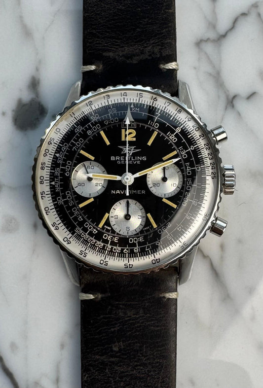 Breitling Navitimer 806 Vintage Steel Yellow Patina 1970 (Serviced)