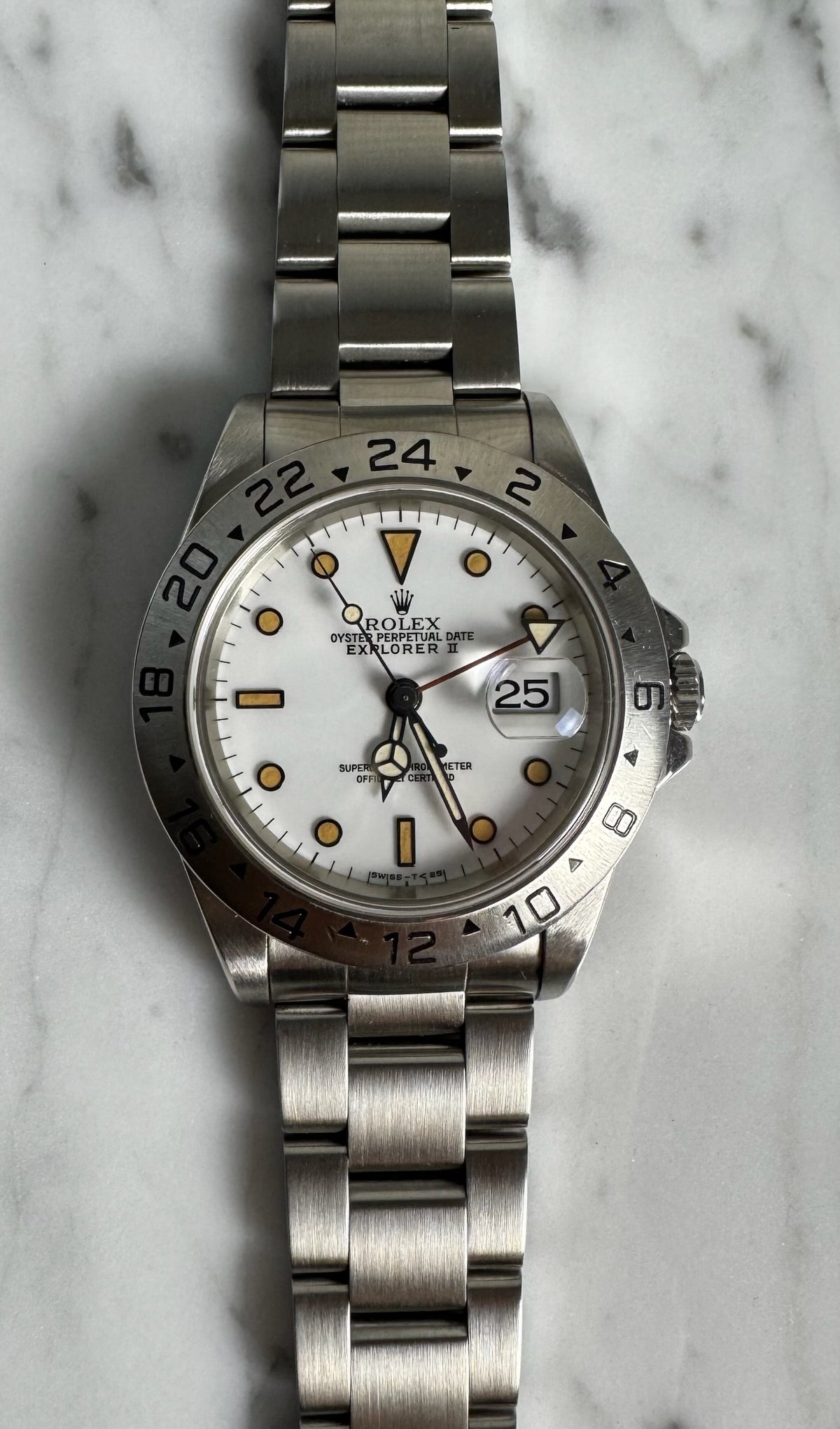 Rolex Explorer II 16570 Chicchi Di Mais Patina 1991 (Box)