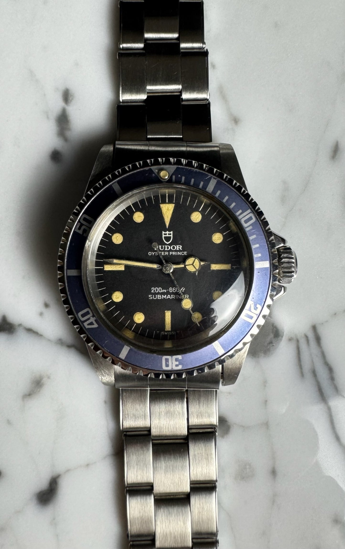 Tudor Submariner 7016/0 Yellow Patina Blue Insert 1968 (Serviced)