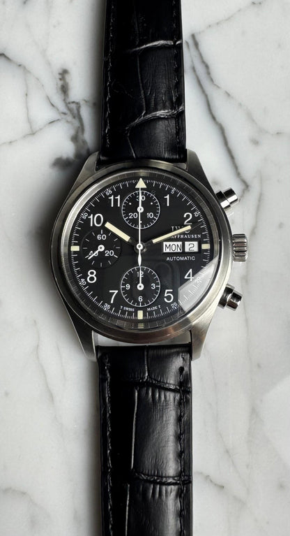 IWC Pilot Chronograph IW3706 Black Tritium Dial 1997 (Papers)