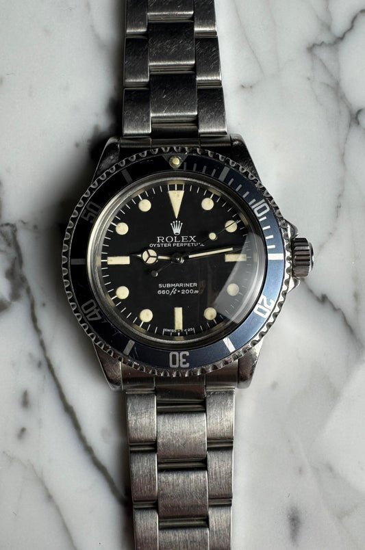 Rolex Submariner No Date 5513 MK3 Maxi/Lollipop Dial Blue Insert 1981 (Full-Set)